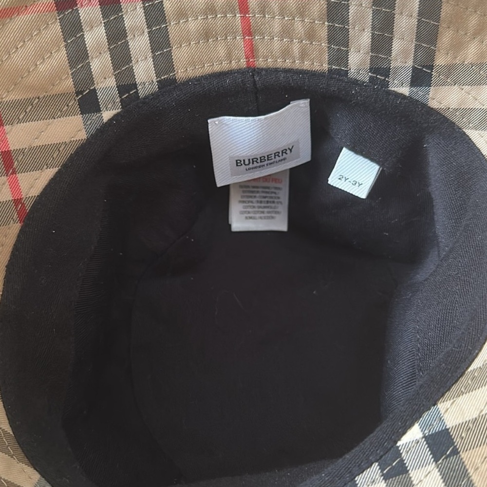 Burberry Beige and Black Check Hat